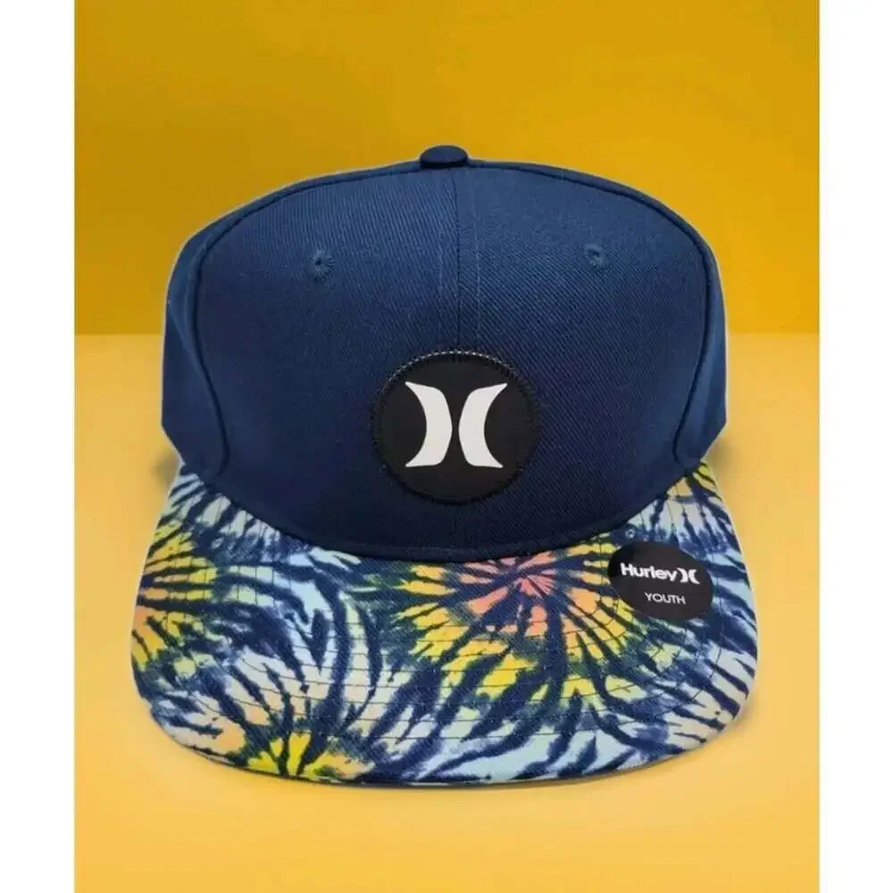 NWT HURLEY PRINTED FLAT BRIM YOUTH 8-20 SNAPBACK HAT New Excellent